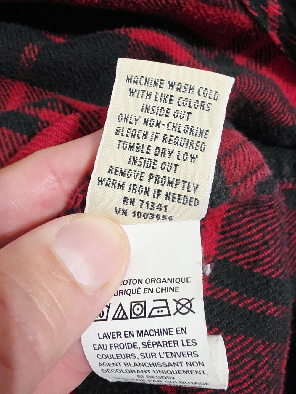 L.L.Bean Women’s M 100% Organic Cotton Flannel Shirt Red Black Plaid Button Up - Picture 11 of 15